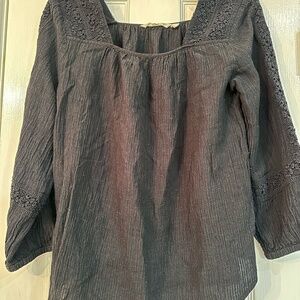 Soft Surroundings Black Textured Blouse